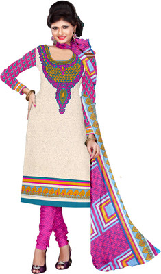 

Khushali Crepe Self Design, Printed Salwar Suit Dupatta Material(Un-stitched), Beige;multicolor;pink