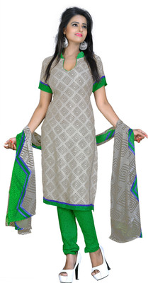 

Khushali Crepe Self Design, Printed Salwar Suit Dupatta Material(Un-stitched), Beige;green;multicolor