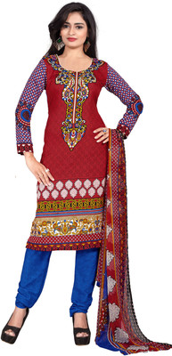 

Khushali Crepe Self Design, Printed Salwar Suit Dupatta Material(Un-stitched), Blue;multicolor;red