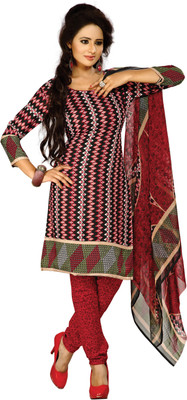 

Jiya Crepe Self Design, Printed Salwar Suit Dupatta Material(Un-stitched), Multicolor;red