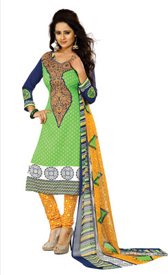 

Women Latest Fancy Designer Salwar Suit Crepe Printed Salwar Suit Dupatta Material(Un-stitched), Multicolor