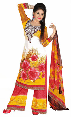 

Jiya Crepe Self Design, Printed Salwar Suit Dupatta Material(Un-stitched), Multicolor;yellow