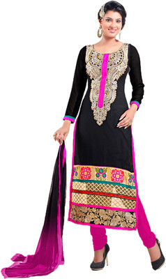 

Party Wear Dresses Georgette Embroidered Semi-stitched Salwar Suit Dupatta Material, Multicolor