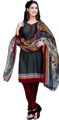 

Jiya Crepe Self Design, Printed Salwar Suit Dupatta Material(Un-stitched), Grey;multicolor;purple
