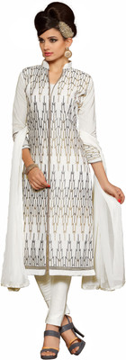 

Jiya Chanderi Self Design, Embroidered Salwar Suit Dupatta Material(Un-stitched), Multicolor;white
