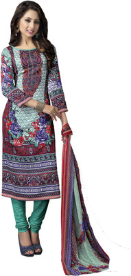

Khushali Cotton Self Design, Printed Salwar Suit Dupatta Material(Un-stitched), Green;multicolor