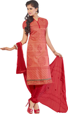 

Khushali Chanderi Self Design, Printed Salwar Suit Dupatta Material(Un-stitched), Pink;red