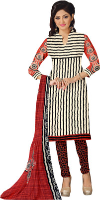 

Khushali Crepe Self Design, Printed Salwar Suit Dupatta Material(Un-stitched), Beige;black;red