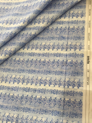 

Raymond Cotton Printed Shirt Fabric(Un-stitched), Light blue