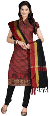 

Trendz Apparels Silk Printed Dress/Top Material(Un-stitched), Brown