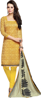 

Khushali Chanderi Self Design Salwar Suit Dupatta Material(Un-stitched), Yellow