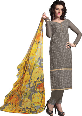 

Jiya Georgette Self Design, Embroidered Salwar Suit Dupatta Material(Un-stitched), Grey