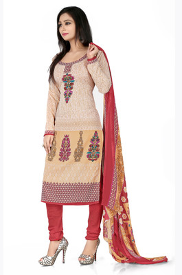 

Jiya Crepe Self Design, Printed Salwar Suit Dupatta Material(Un-stitched), Multicolor
