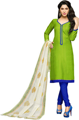 

Khushali Chanderi Self Design Salwar Suit Dupatta Material(Un-stitched), Blue;green;white