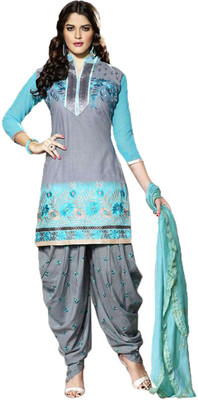 

Indian Wear Online Cotton Embroidered Semi-stitched Salwar Suit Dupatta Material, Multicolor