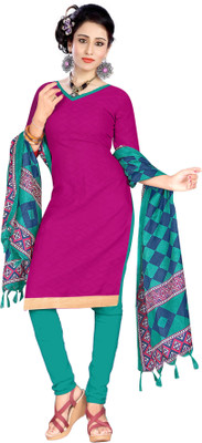 

Jiya Cotton Self Design Salwar Suit Dupatta Material(Un-stitched), Green;multicolor;pink