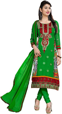 

Khushali Georgette Embroidered Salwar Suit Dupatta Material(Un-stitched), Green