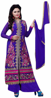 

Trendz Apparels Georgette Embroidered Salwar Suit Dupatta Material(Un-stitched), Blue