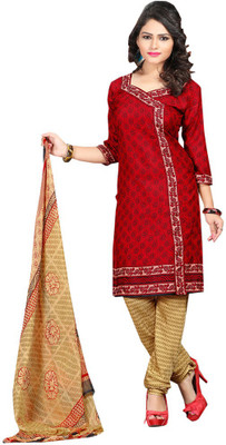 

Trendz Apparels Crepe Printed Salwar Suit Dupatta Material(Un-stitched), Red