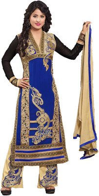 

Party Wear Dresses Georgette Embroidered Semi-stitched Salwar Suit Dupatta Material, Multicolor