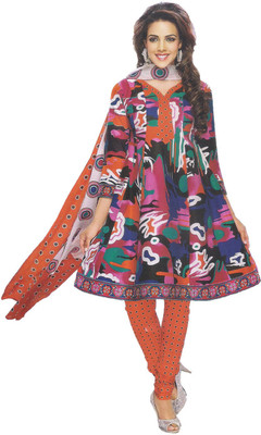 

Party Wear Dresses Cotton Embroidered Semi-stitched Salwar Suit Dupatta Material, Multicolor