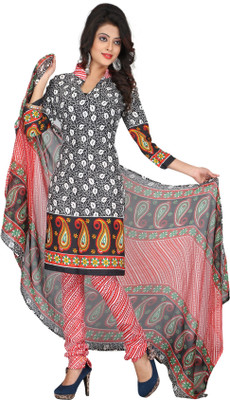 

Parishi Fashion Crepe Printed Salwar Suit Dupatta Material(Un-stitched), Multi color