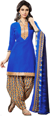 

Jiya Cotton Self Design Salwar Suit Dupatta Material(Un-stitched), Blue;multicolor