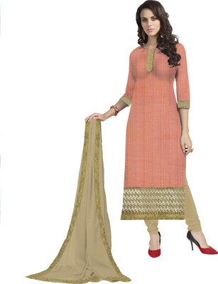 

Jiya Chiffon Self Design, Embroidered, Embellished Salwar Suit Dupatta Material(Un-stitched), Beige;orange