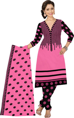 

Khushali Crepe Self Design, Printed Salwar Suit Dupatta Material(Un-stitched), Black;pink