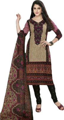 

Party Wear Dresses Cotton Printed Semi-stitched Salwar Suit Dupatta Material, Multicolor