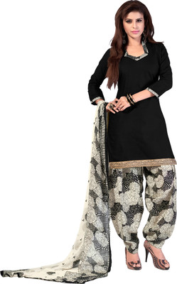 

Jiya Cotton Self Design Salwar Suit Dupatta Material(Un-stitched), Black;multicolor
