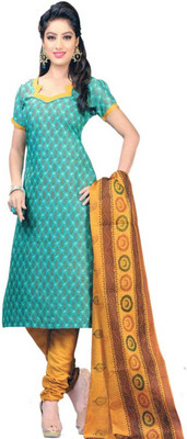 

Javuli Cotton Printed Dress/Top Material(Un-stitched), Green