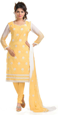 

Khushali Cotton Printed Salwar Suit Dupatta Material(Un-stitched), White;yellow