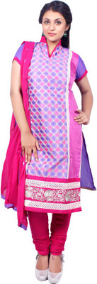 

Roohi Cotton Embroidered Salwar Suit Dupatta Material(Un-stitched), Pink