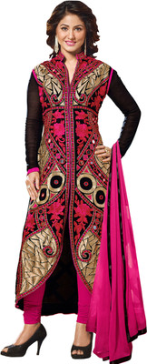 

Jiya Georgette Self Design, Embroidered Salwar Suit Dupatta Material(Un-stitched), Black;multicolor;pink