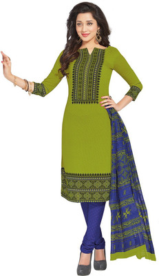 

Pshopee Synthetic Printed Salwar Suit Dupatta Material(Un-stitched), Green
