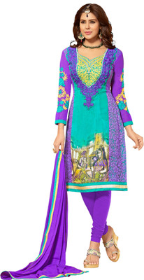 

Jiya Georgette Self Design, Embroidered Dress/Top Material(Un-stitched), Purple
