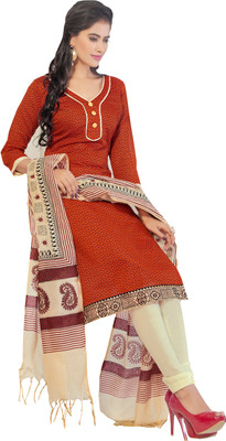 

Jiya Chanderi Self Design, Printed Salwar Suit Dupatta Material(Un-stitched), Beige;multicolor;orange