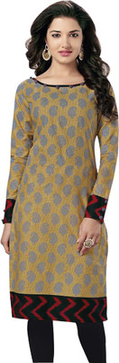 

Party Wear Dresses Cotton Printed Kurti Fabric(Un-stitched), Grey