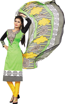 

Trendz Apparels Crepe Printed Salwar Suit Dupatta Material(Un-stitched), Green