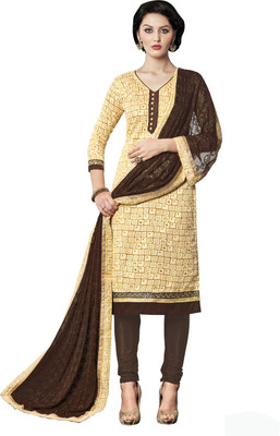 Jiya Silk Self Design Salwar Suit Dupatta Material(Un-stitched), Beige;brown