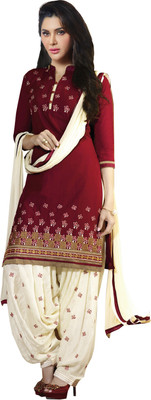 

Jiya Georgette Self Design, Embroidered Salwar Suit Dupatta Material(Un-stitched), Beige;blue