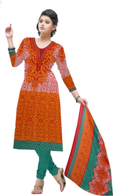 

Jiya Cotton Self Design, Printed Salwar Suit Dupatta Material(Un-stitched), Multi;orange;rama