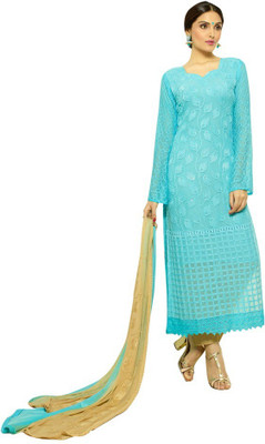 

Trendz Apparels Chiffon Embroidered Salwar Suit Dupatta Material(Un-stitched), Light blue