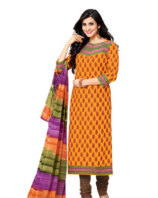 

Dfolks Cotton Printed Salwar Suit Dupatta Material(Un-stitched), Yellow