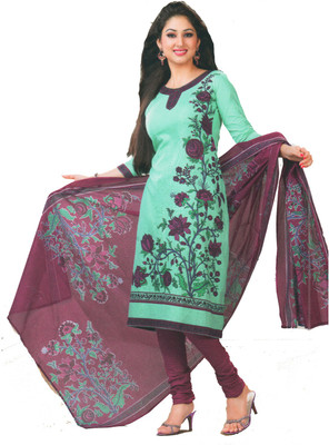 

Max Cotton Printed Salwar Suit Dupatta Material(Un-stitched), Light green