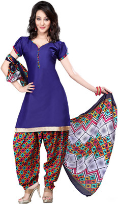 

Trendz Apparels Cotton Floral Print Dress/Top Material(Un-stitched), Blue