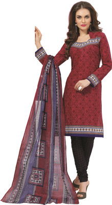 Design Willa Cotton Printed Salwar Suit Dupatta Material(Un-stitched), Multicolor
