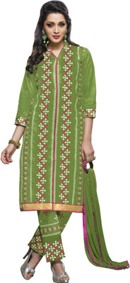 

Jiya Cotton Self Design, Embroidered Salwar Suit Dupatta Material(Un-stitched), Green