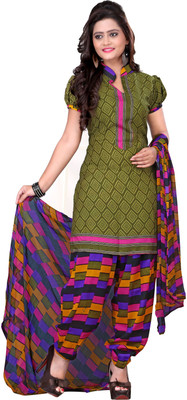 

Khushali Crepe Self Design, Printed Salwar Suit Dupatta Material(Un-stitched), Green
